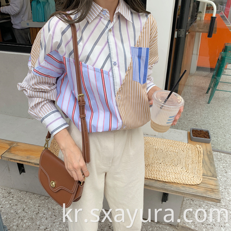 female Simple striped Casual Shirt
